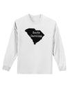 South Carolina - United States Shape Adult Long Sleeve Shirt by TooLoud-Long Sleeve Shirt-TooLoud-White-Small-Davson Sales