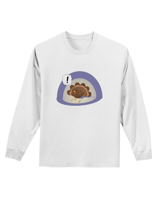 Escaping Turkey - Funny Thanksgiving Adult Long Sleeve Shirt-Long Sleeve Shirt-TooLoud-White-Small-Davson Sales