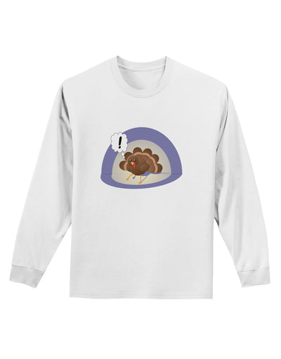 Escaping Turkey - Funny Thanksgiving Adult Long Sleeve Shirt-Long Sleeve Shirt-TooLoud-White-Small-Davson Sales
