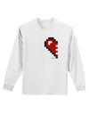 Couples Pixel Heart Design - Left Adult Long Sleeve Shirt by TooLoud-Long Sleeve Shirt-TooLoud-White-Small-Davson Sales