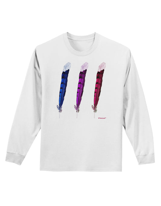 Graphic Feather Design - Feather Trio Adult Long Sleeve Shirt by TooLoud-Long Sleeve Shirt-TooLoud-White-Small-Davson Sales