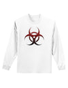 Biohazard Symbol Red Stone - Apocalypse Adult Long Sleeve Shirt-Long Sleeve Shirt-TooLoud-White-Small-Davson Sales