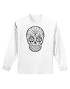 Color Your Own Dia de los Muertos Calavera Adult Long Sleeve Shirt-Long Sleeve Shirt-TooLoud-White-Small-Davson Sales