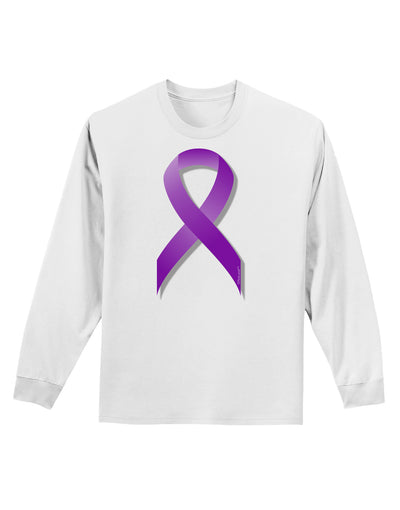 Crohn’s Disease Awareness Ribbon - Purple Adult Long Sleeve Shirt-Long Sleeve Shirt-TooLoud-White-Small-Davson Sales