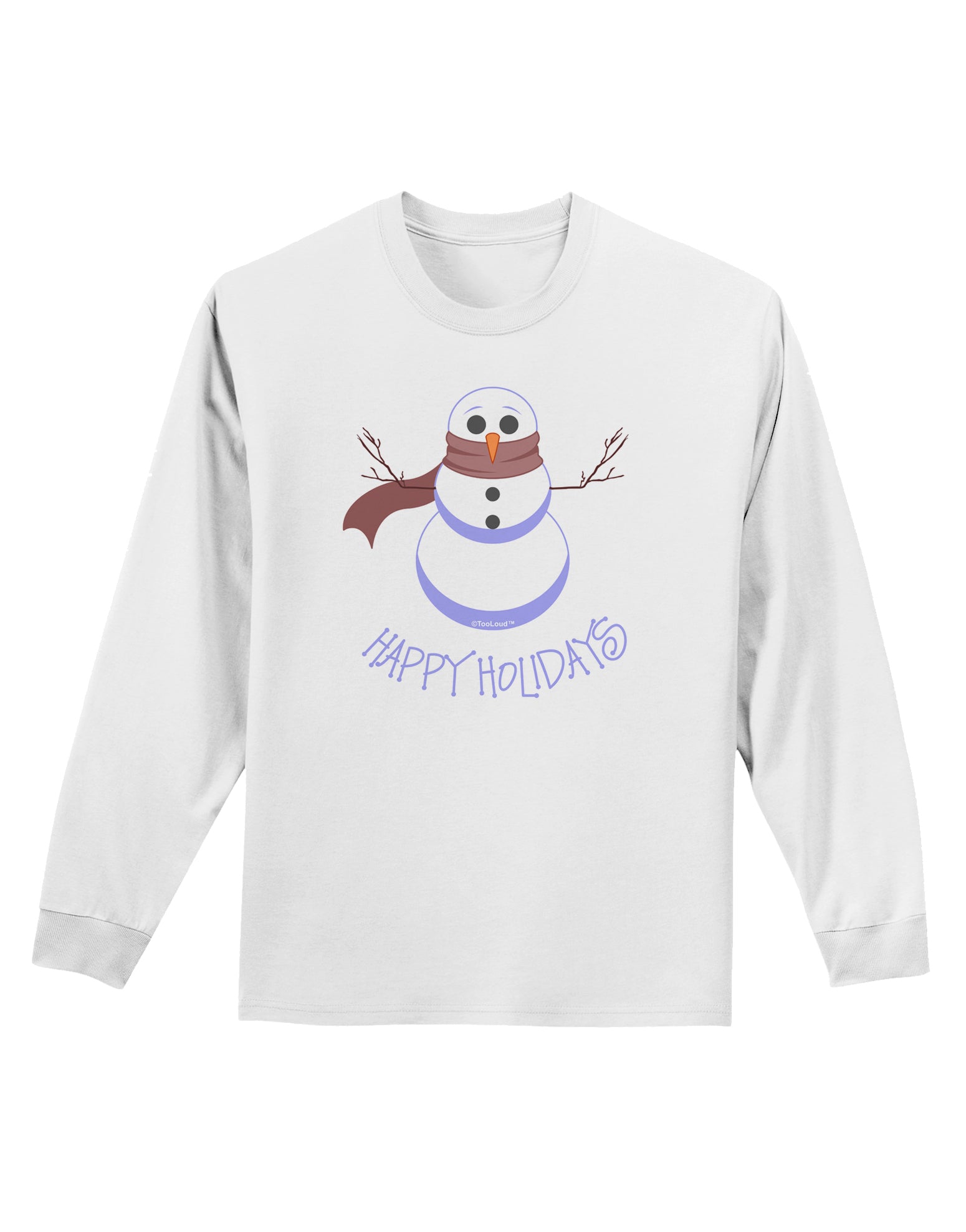 Snowman - Happy Holidays Adult Long Sleeve Shirt-Long Sleeve Shirt-TooLoud-White-Small-Davson Sales