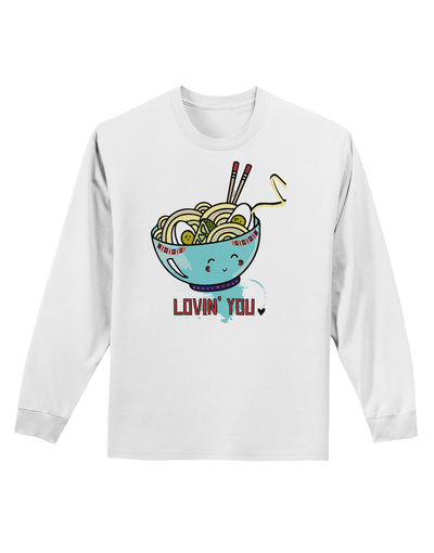 TooLoud Matching Lovin You Blue Pho Bowl Adult Long Sleeve Shirt-Long Sleeve Shirt-TooLoud-White-Small-Davson Sales