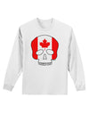 Skull Flag Canada Adult Long Sleeve Shirt-Long Sleeve Shirt-TooLoud-White-Small-Davson Sales