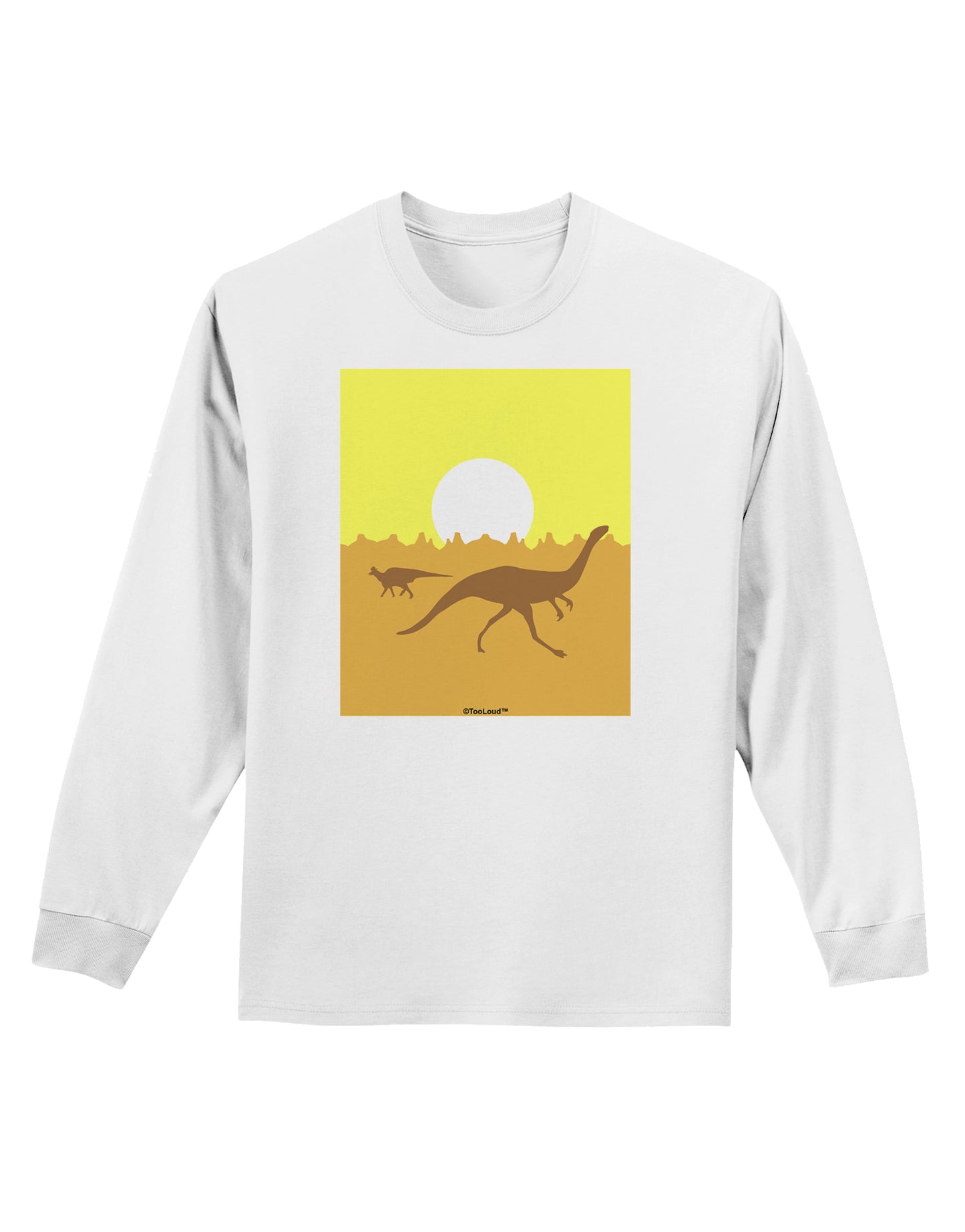 Jurassic Dinosaur Sunrise Adult Long Sleeve Shirt by TooLoud-Long Sleeve Shirt-TooLoud-White-Small-Davson Sales