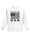 Distressed Made in the USA American Flag Adult Long Sleeve Shirt-TooLoud-White-Small-Davson Sales