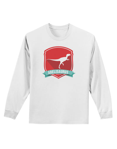 Jurassic Abelisaurus Dinosaur Design Adult Long Sleeve Shirt by TooLoud-Long Sleeve Shirt-TooLoud-White-Small-Davson Sales