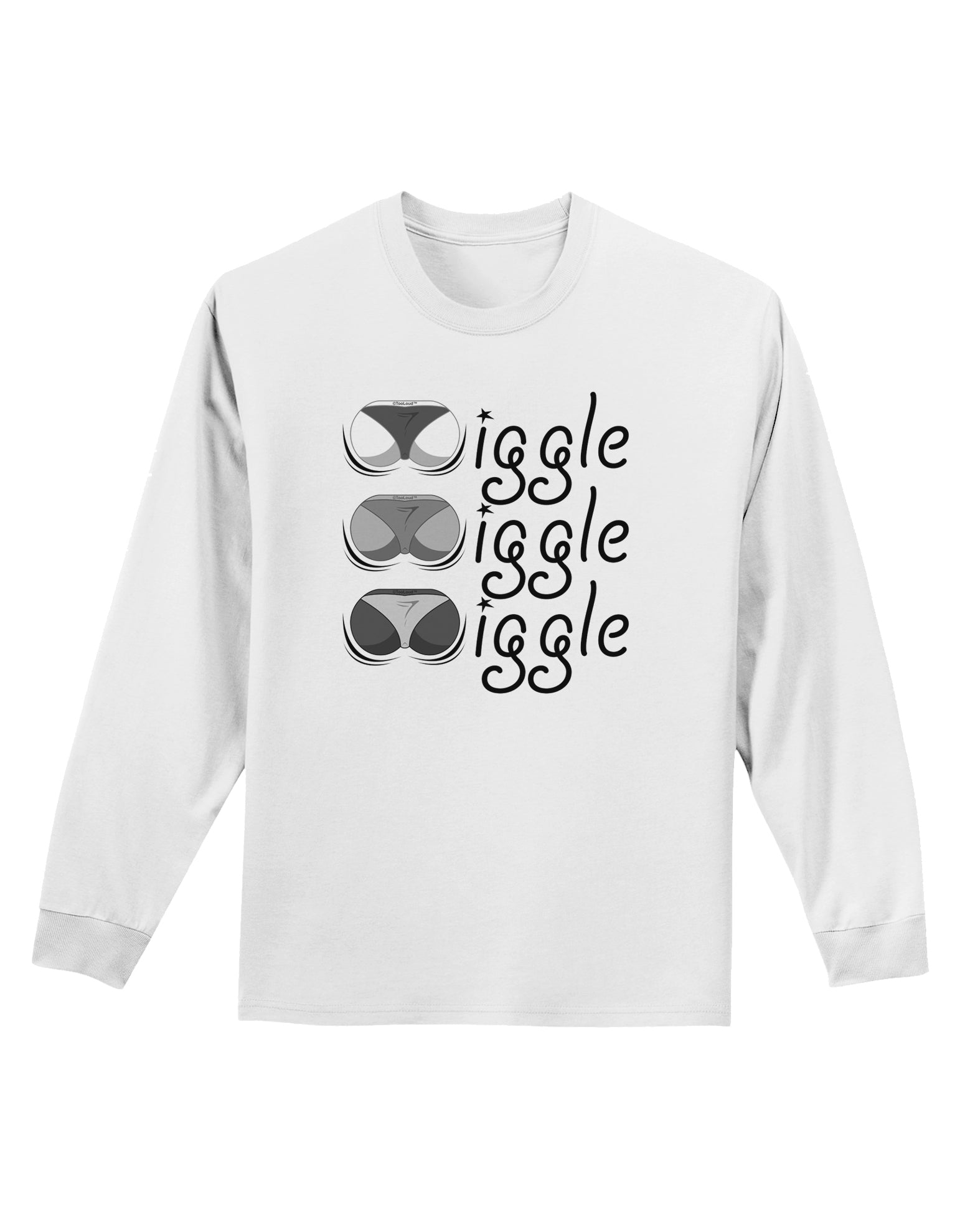 Wiggle Wiggle Wiggle - Twerk Adult Long Sleeve Shirt-Long Sleeve Shirt-TooLoud-White-Small-Davson Sales