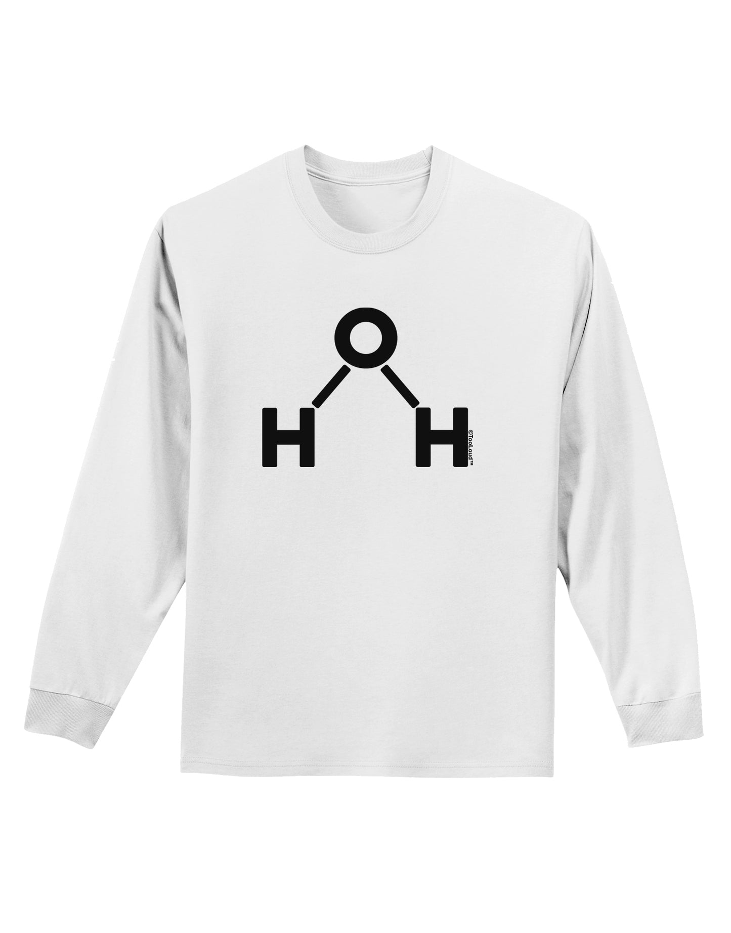 Water Molecule Text Adult Long Sleeve Shirt by TooLoud-Long Sleeve Shirt-TooLoud-White-Small-Davson Sales