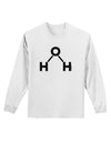 Water Molecule Text Adult Long Sleeve Shirt by TooLoud-Long Sleeve Shirt-TooLoud-White-Small-Davson Sales