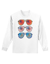 Red White and Blue USA Flag Aviators Adult Long Sleeve Shirt-Long Sleeve Shirt-TooLoud-White-Small-Davson Sales