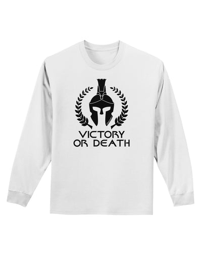 Spartan Victory Or Death Adult Long Sleeve Shirt-Long Sleeve Shirt-TooLoud-White-Small-Davson Sales