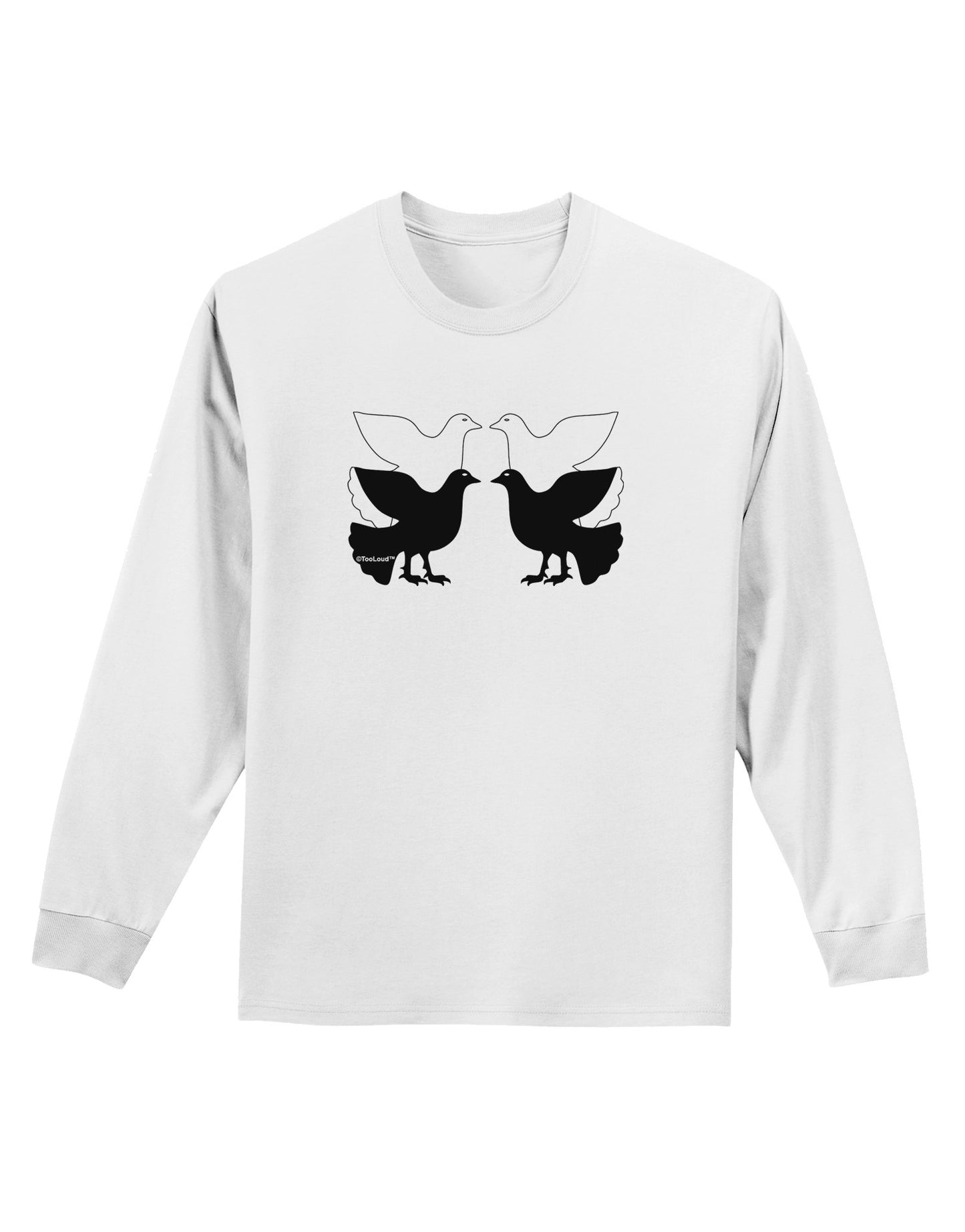 Four Calling Birds Adult Long Sleeve Shirt-Long Sleeve Shirt-TooLoud-White-Small-Davson Sales