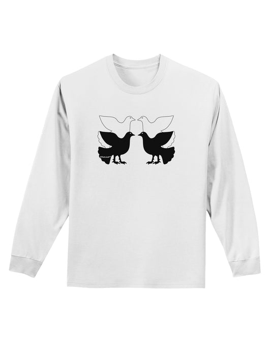 Four Calling Birds Adult Long Sleeve Shirt-Long Sleeve Shirt-TooLoud-White-Small-Davson Sales