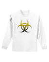 Biohazard Symbol Yellow Stone Apocalypse Adult Long Sleeve Shirt-Long Sleeve Shirt-TooLoud-White-Small-Davson Sales