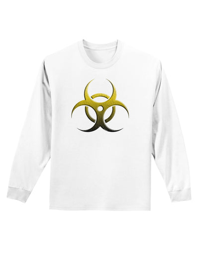 Biohazard Symbol Yellow Stone Apocalypse Adult Long Sleeve Shirt-Long Sleeve Shirt-TooLoud-White-Small-Davson Sales