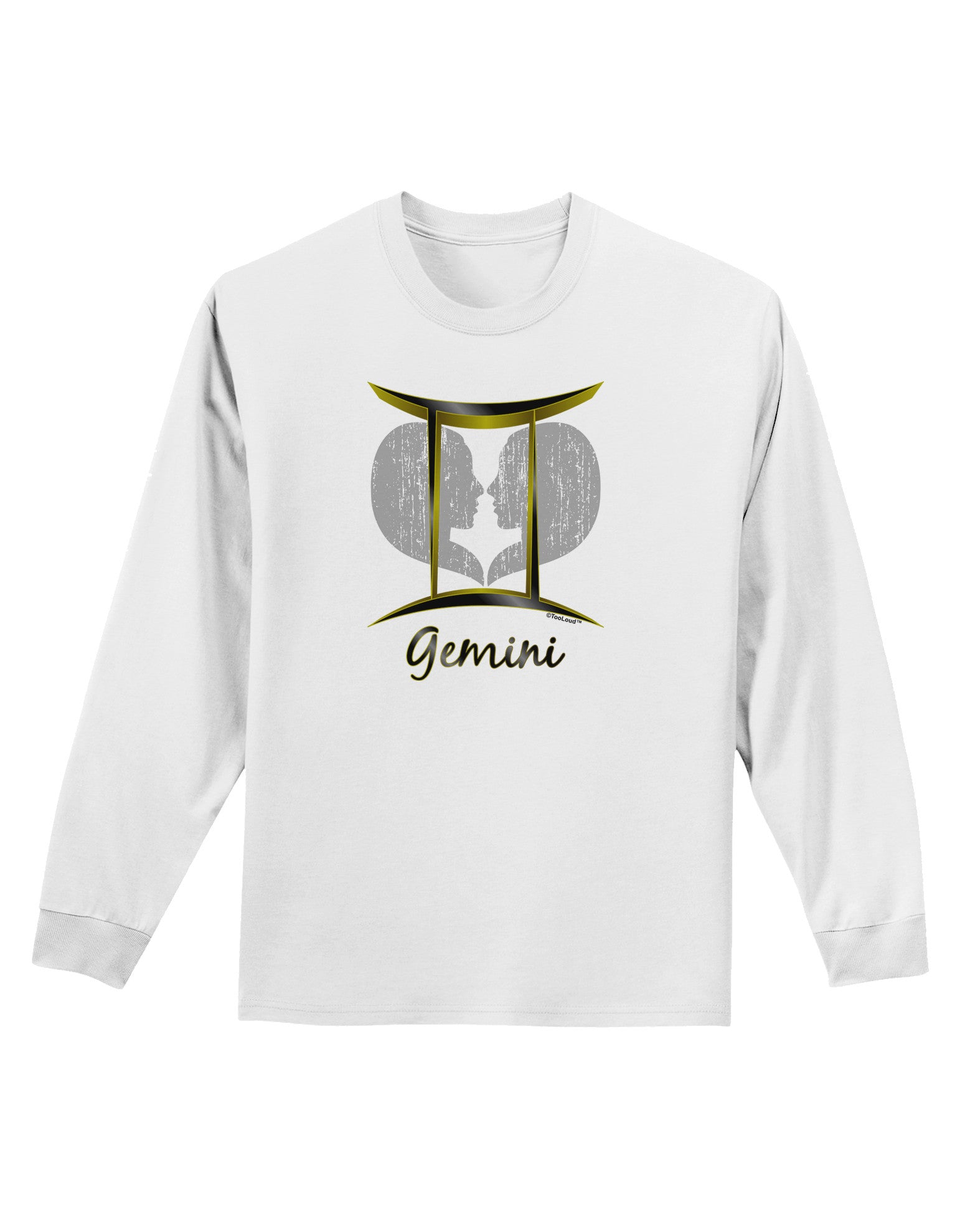 Gemini Symbol Adult Long Sleeve Shirt-Long Sleeve Shirt-TooLoud-White-Small-Davson Sales