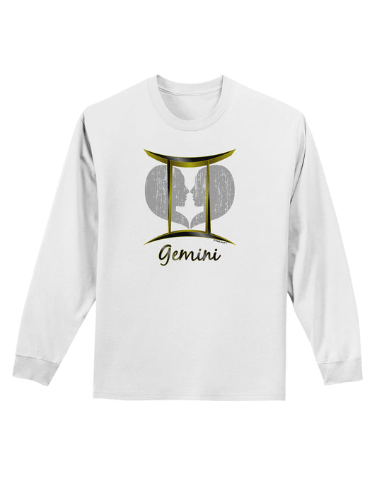 Gemini Symbol Adult Long Sleeve Shirt-Long Sleeve Shirt-TooLoud-White-Small-Davson Sales