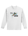 I'm A Catch Swordfish Adult Long Sleeve Shirt-Long Sleeve Shirt-TooLoud-White-Small-Davson Sales