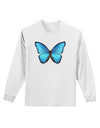 Big Blue Butterfly Adult Long Sleeve Shirt-Long Sleeve Shirt-TooLoud-White-Small-Davson Sales