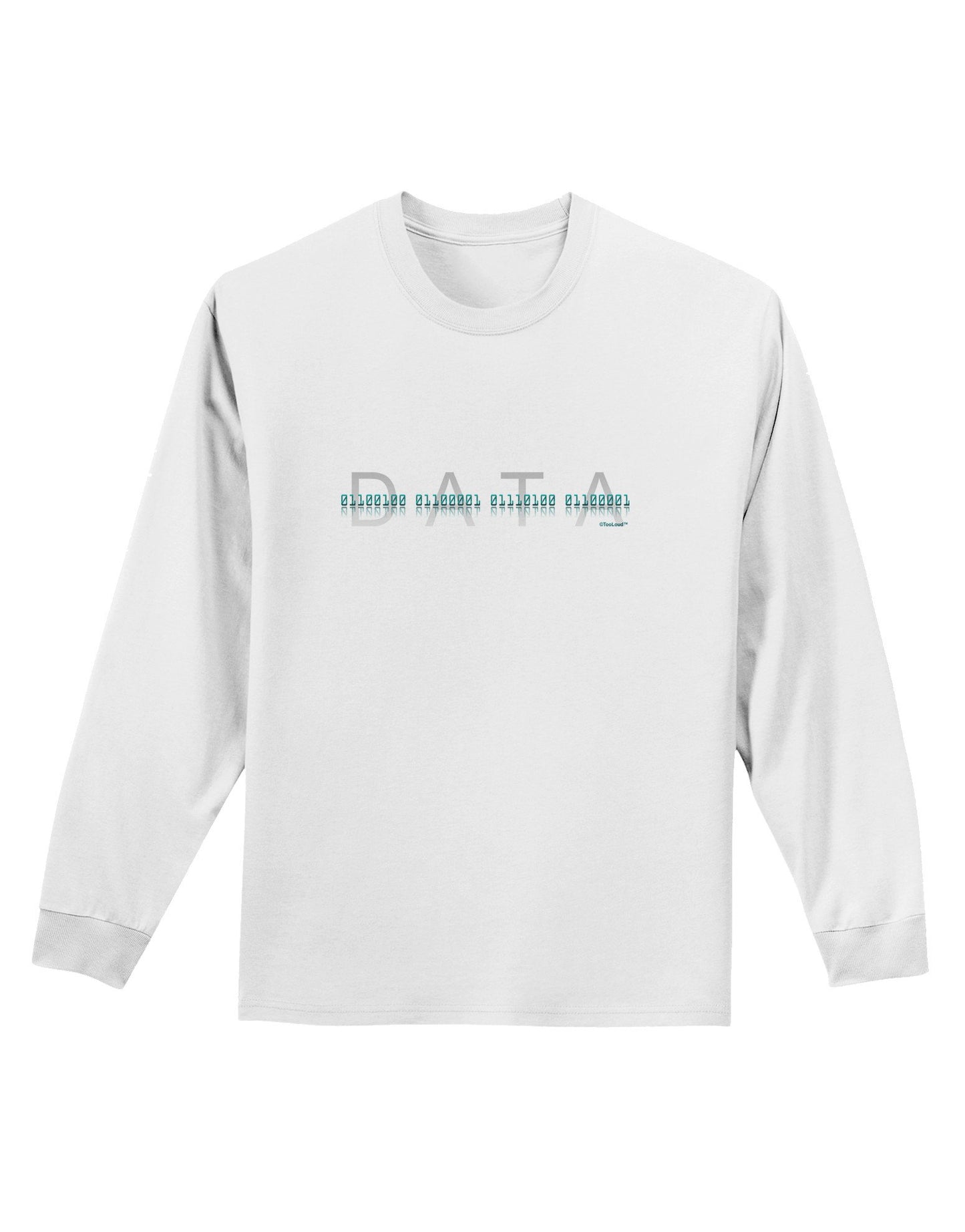 Binary Data Blue Adult Long Sleeve Shirt-Long Sleeve Shirt-TooLoud-White-XXXX-Large-Davson Sales