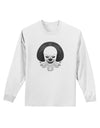 Scary Clown Grayscale Adult Long Sleeve Shirt-Long Sleeve Shirt-TooLoud-White-Small-Davson Sales