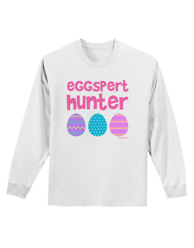 TooLoud Eggspert Hunter - Easter - Pink Adult Long Sleeve Shirt-Long Sleeve Shirt-TooLoud-White-Small-Davson Sales