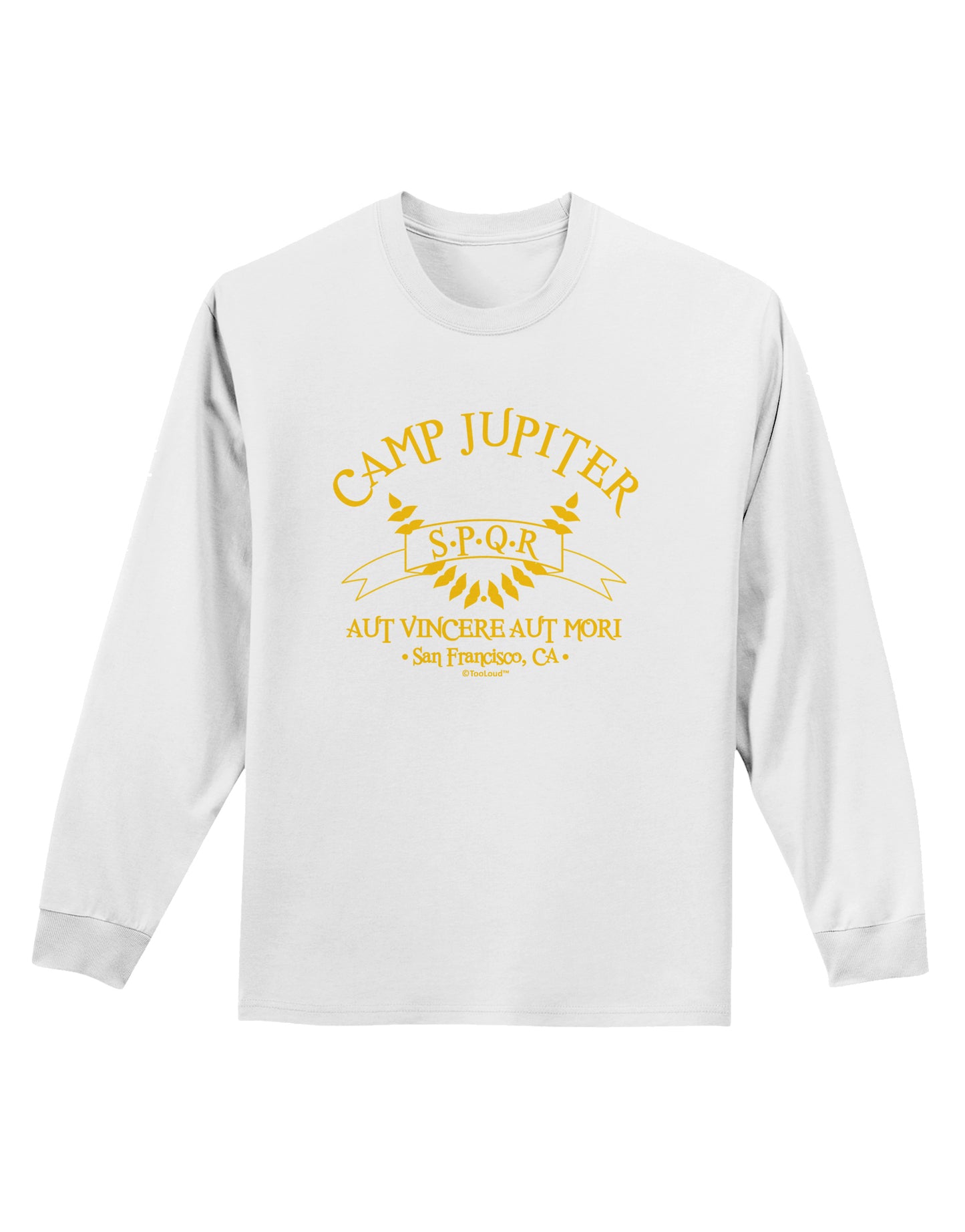Camp Jupiter - SPQR Banner - Gold Adult Long Sleeve Shirt by TooLoud-Long Sleeve Shirt-TooLoud-White-Small-Davson Sales