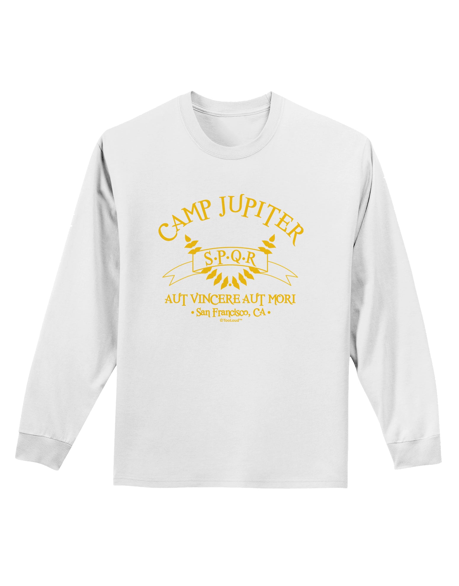 Camp Jupiter - SPQR Banner - Gold Adult Long Sleeve Shirt by TooLoud-Long Sleeve Shirt-TooLoud-White-Small-Davson Sales