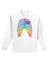 Rainbow Skeleton Ribcage with Heart Adult Long Sleeve Shirt-Long Sleeve Shirt-TooLoud-White-Small-Davson Sales