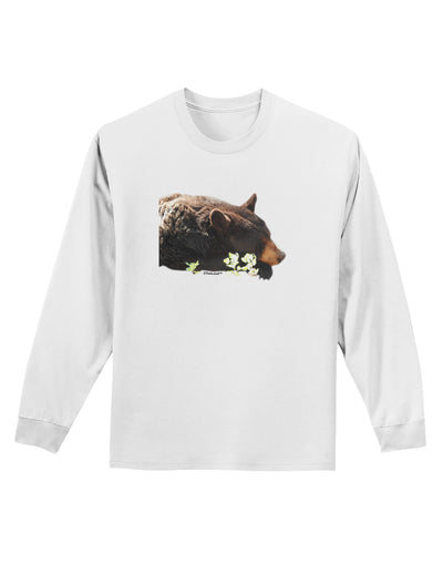 Laying Black Bear Cutout Adult Long Sleeve Shirt-Long Sleeve Shirt-TooLoud-White-Small-Davson Sales