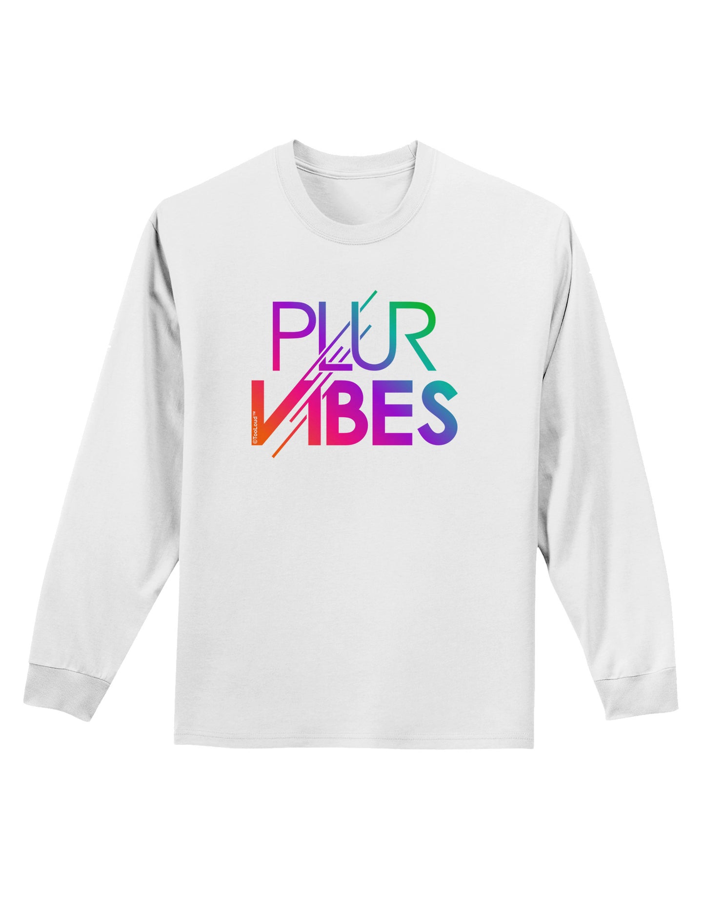 PLUR Vibes Adult Long Sleeve Shirt-Long Sleeve Shirt-TooLoud-White-Small-Davson Sales