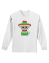 Cat with Sombrero and Poncho Adult Long Sleeve Shirt by TooLoud-Long Sleeve Shirt-TooLoud-White-Small-Davson Sales