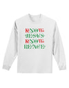 Know Jesus Know Peace Christmas Adult Long Sleeve Shirt-Long Sleeve Shirt-TooLoud-White-Small-Davson Sales