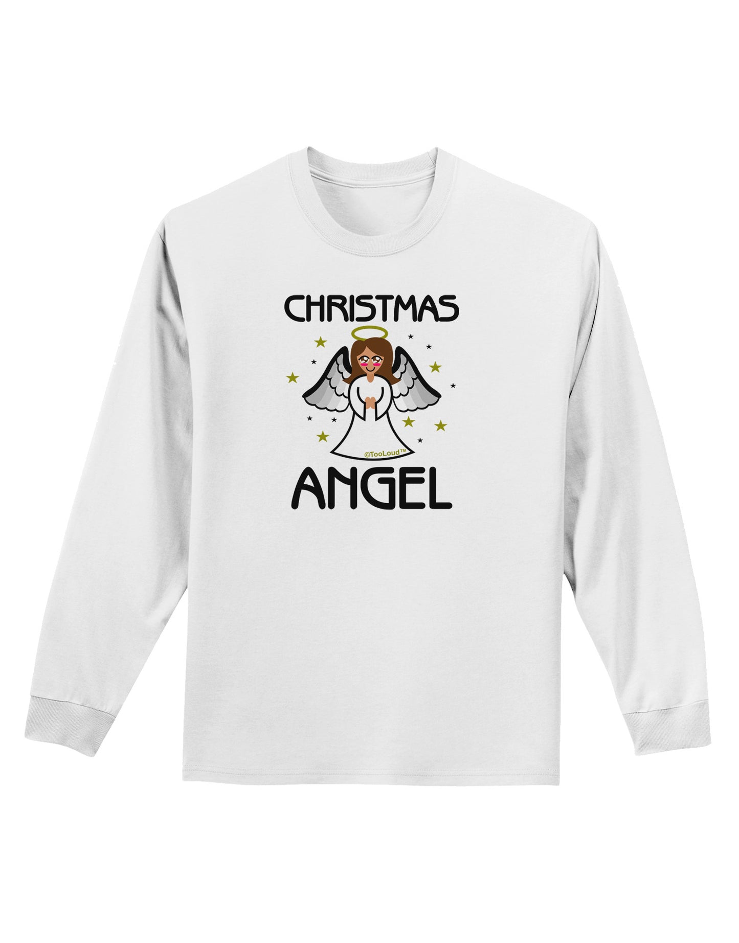 Christmas Angel Adult Long Sleeve Shirt-Long Sleeve Shirt-TooLoud-White-Small-Davson Sales
