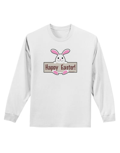 Cute Bunny - Happy Easter Adult Long Sleeve Shirt by TooLoud-Long Sleeve Shirt-TooLoud-White-Small-Davson Sales