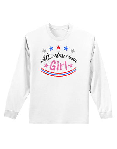 All-American Girl Adult Long Sleeve Shirt-Long Sleeve Shirt-TooLoud-White-Small-Davson Sales