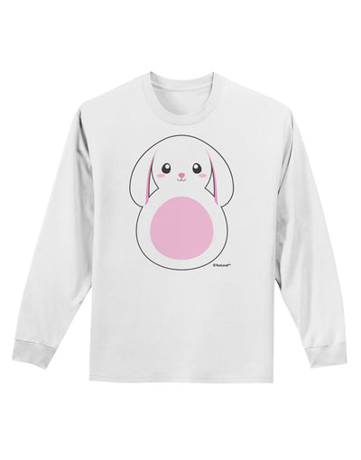 TooLoud Cute Bunny with Floppy Ears - Pink Adult Long Sleeve Shirt-Long Sleeve Shirt-TooLoud-White-Small-Davson Sales