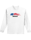 America Flag Adult Long Sleeve Shirt-Long Sleeve Shirt-TooLoud-White-Small-Davson Sales