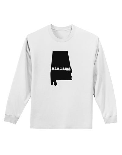 Alabama - United States Shape Adult Long Sleeve Shirt by TooLoud-Long Sleeve Shirt-TooLoud-White-Small-Davson Sales