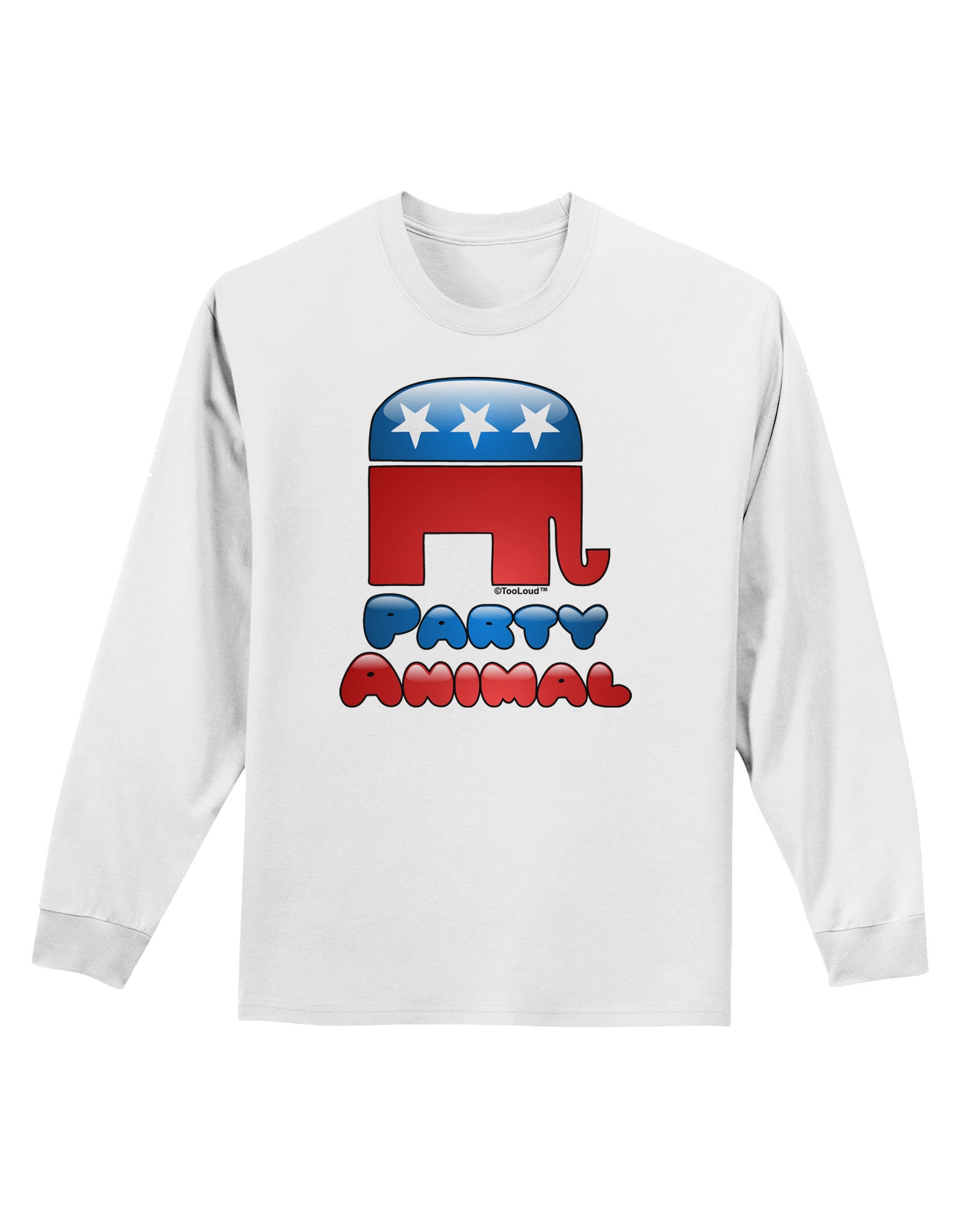 Republican Party Animal Adult Long Sleeve Shirt-Long Sleeve Shirt-TooLoud-White-Small-Davson Sales