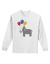 Cute Elephant with Balloons Adult Long Sleeve Shirt-Long Sleeve Shirt-TooLoud-White-Small-Davson Sales