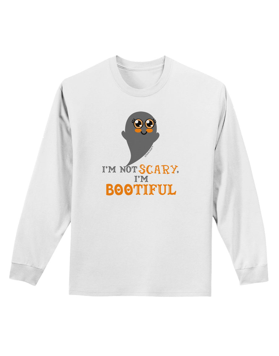 BOOtiful Ghost Orange Adult Long Sleeve Shirt-Long Sleeve Shirt-TooLoud-White-XXXX-Large-Davson Sales