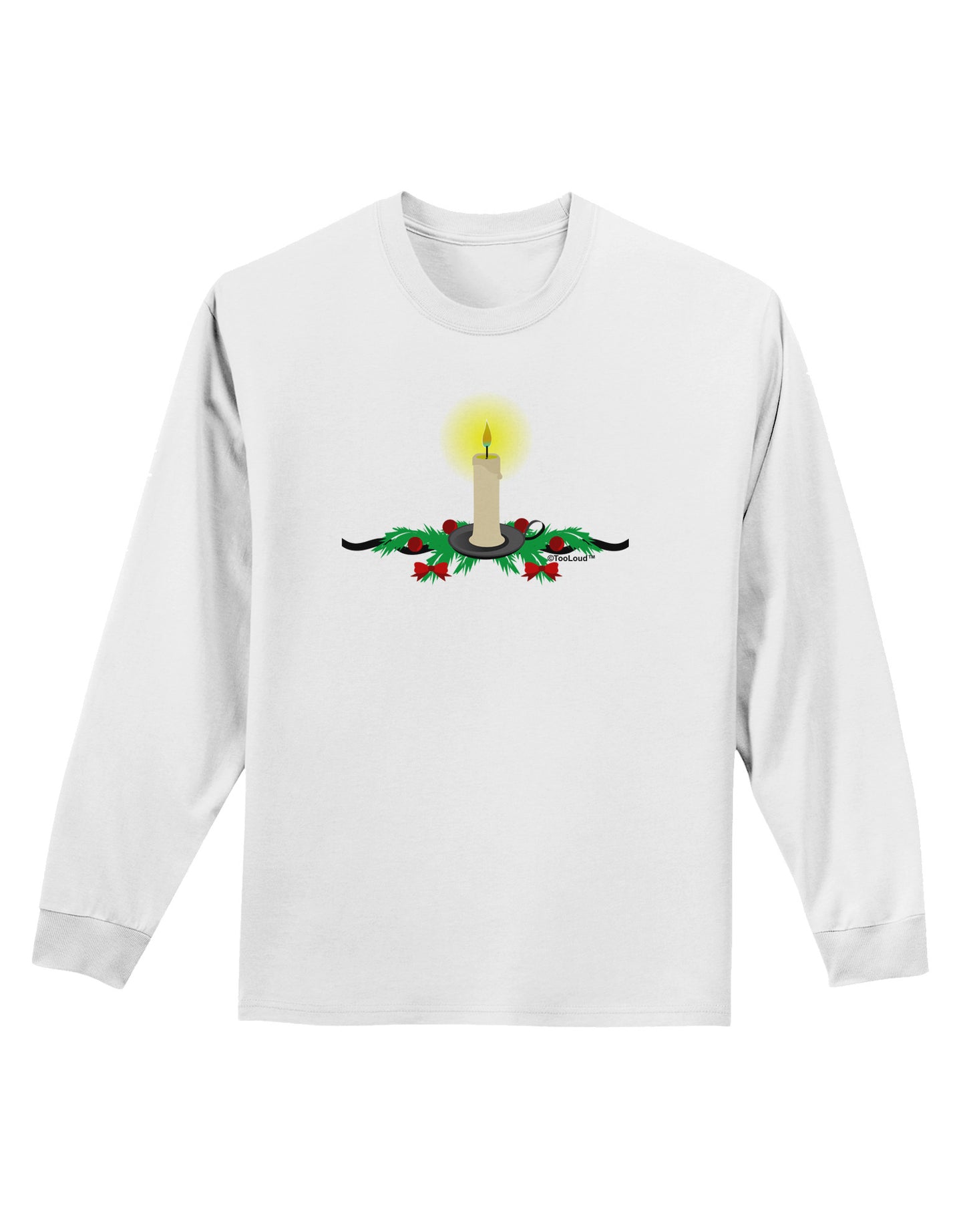Chirstmas Candle Adult Long Sleeve Shirt-Long Sleeve Shirt-TooLoud-White-Small-Davson Sales
