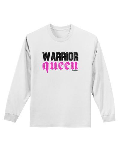 TooLoud Warrior Queen Pink Script Adult Long Sleeve Shirt-Long Sleeve Shirt-TooLoud-White-Small-Davson Sales