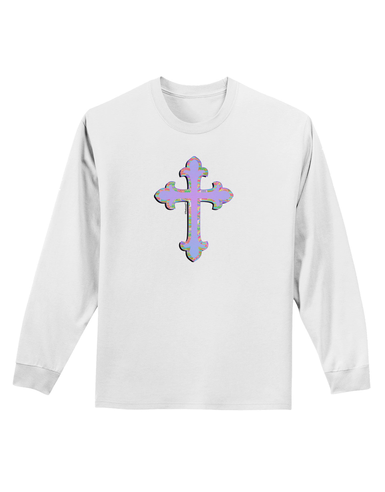 Easter Color Cross Adult Long Sleeve Shirt-Long Sleeve Shirt-TooLoud-White-Small-Davson Sales