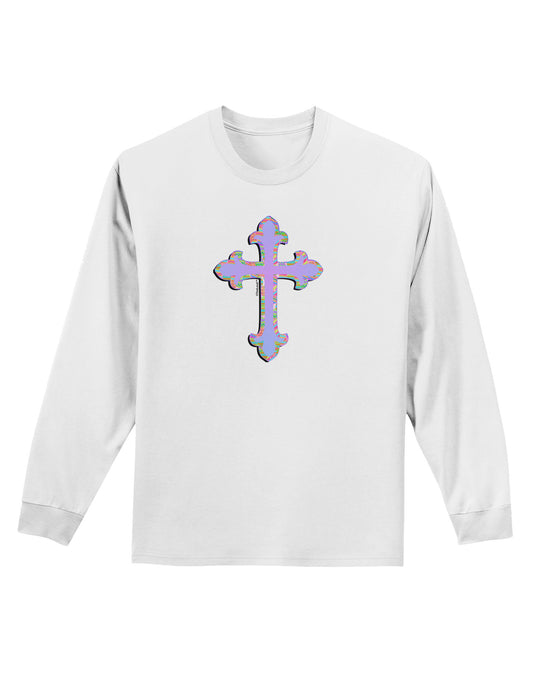 Easter Color Cross Adult Long Sleeve Shirt-Long Sleeve Shirt-TooLoud-White-Small-Davson Sales